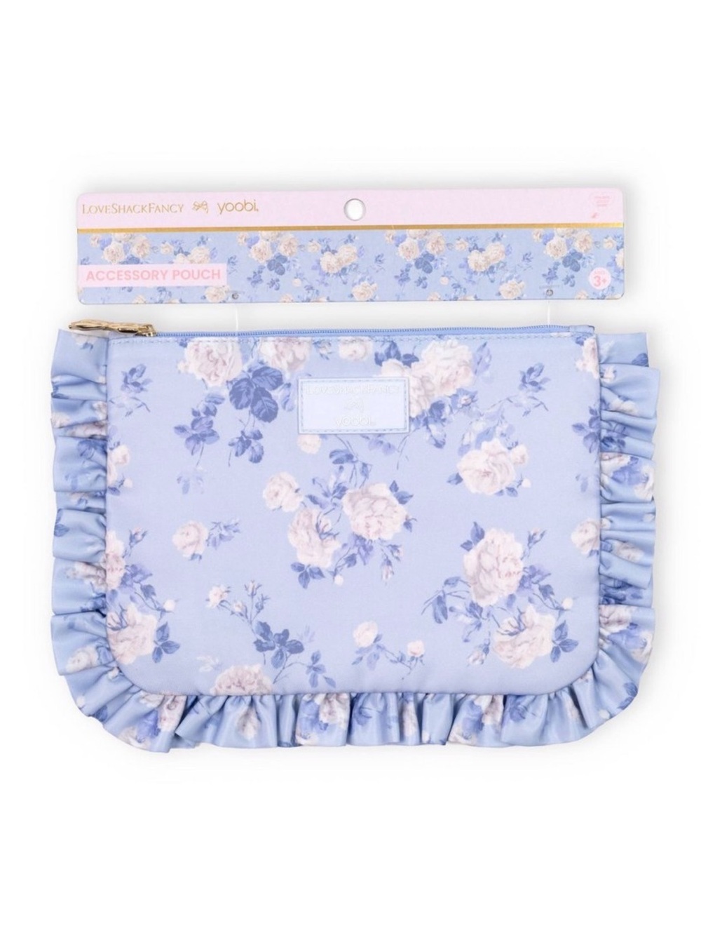 LoveShackFancy x Target whisper blue ruffle accessory pouch